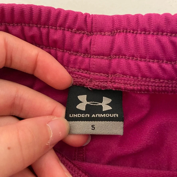 Under Armour girl’s dark pink straight cut sweatpants —‎ small - Picture 6 of 7